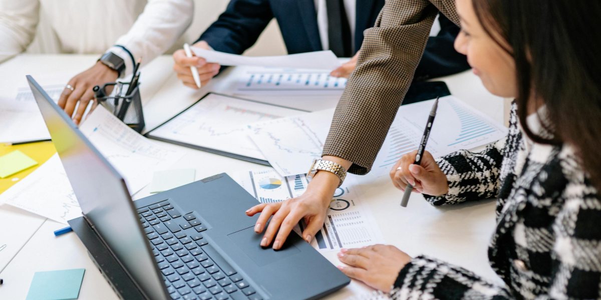 A team actively working together, symbolizing the collaborative effort behind developing and deploying advanced AI systems.