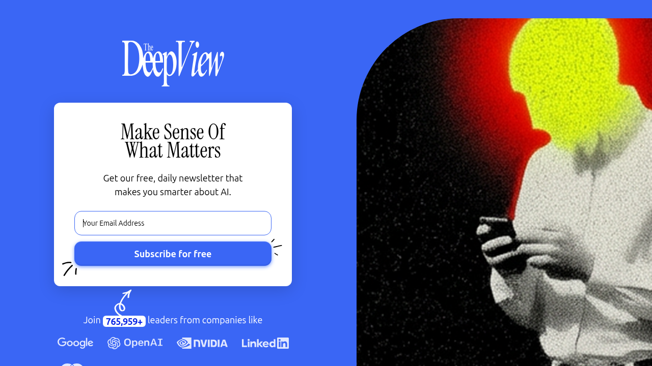 Stay informed about AI and machine learning trends by subscribing to The Deep View Newsletter.