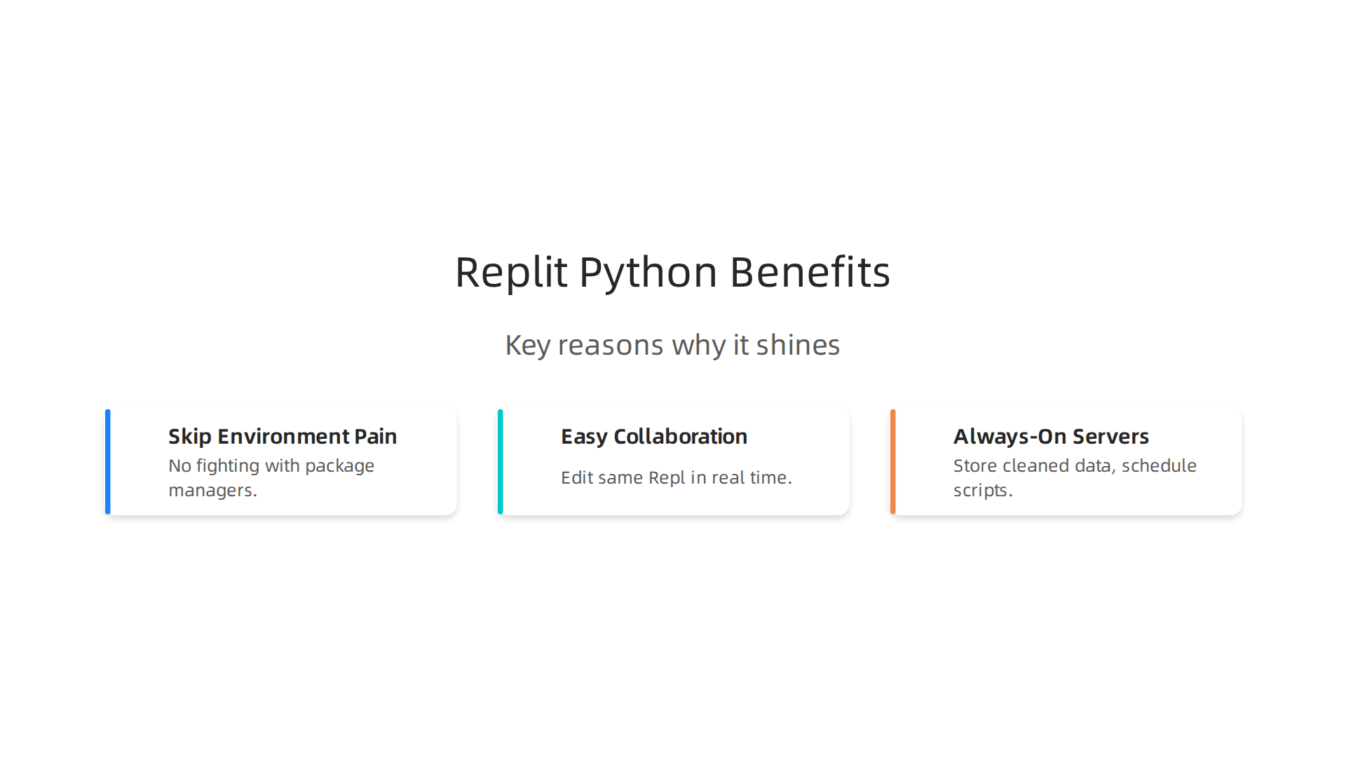 Key reasons why Replit Python is an effective platform for modern data manipulation workflows.