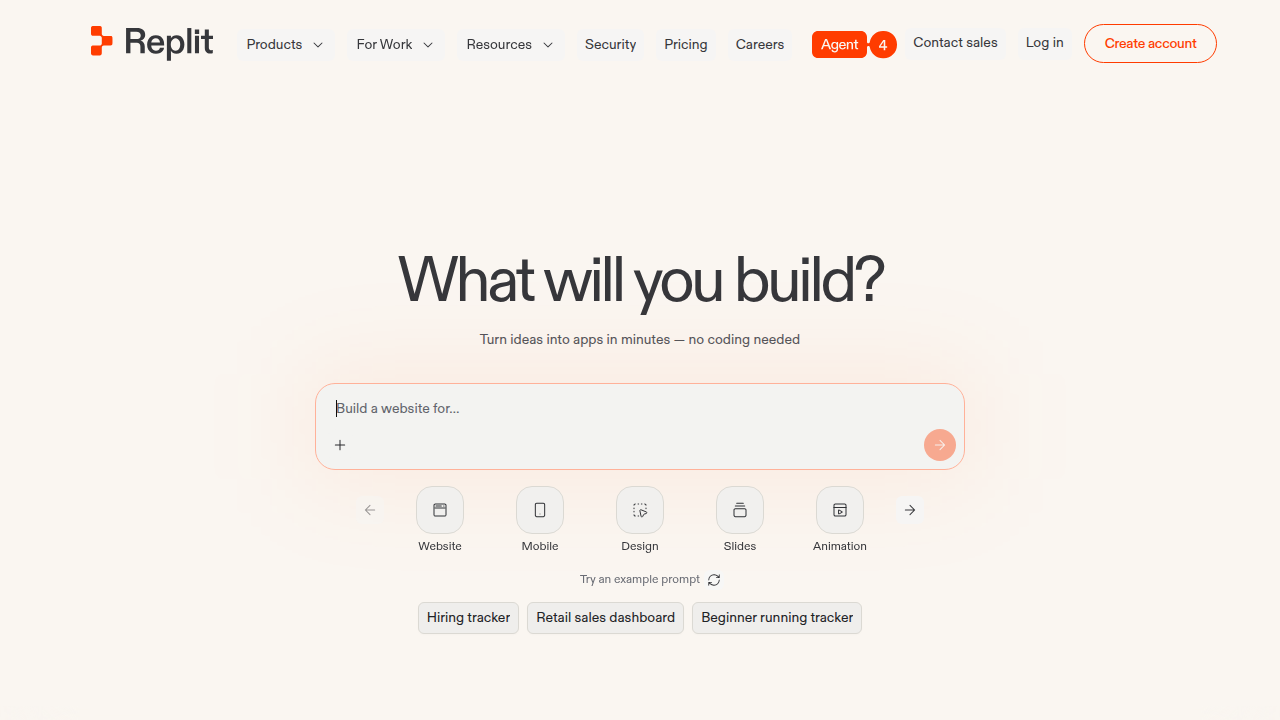 The Replit homepage showcasing its cloud-based Python development environment for seamless coding.