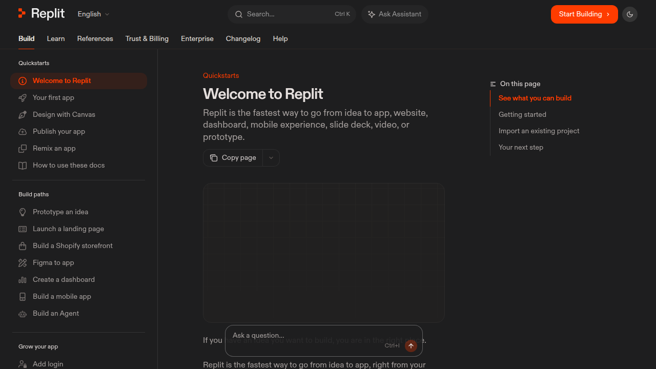 The Replit documentation page detailing how to configure and manage secrets securely within a project environment.