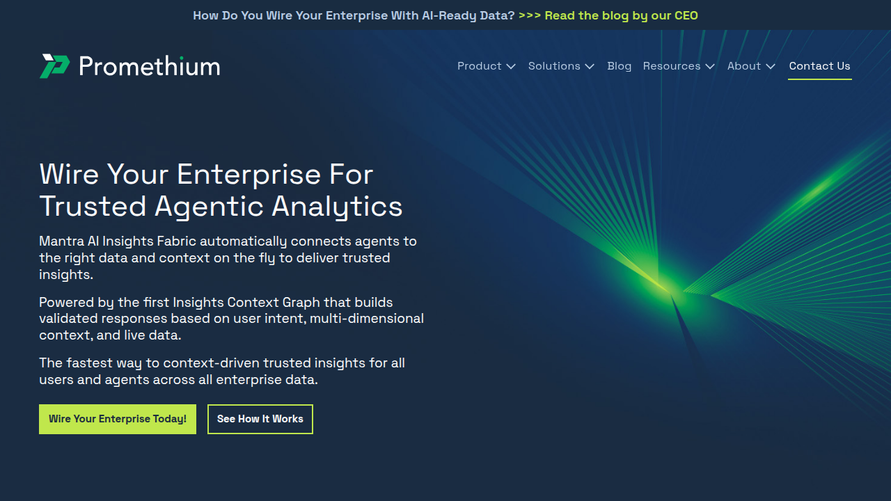 Promethium.ai illustrates advanced self-service analytics with AI-driven insights, simplifying data interpretation.
