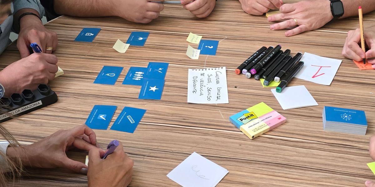 A team actively brainstorming and planning how to implement AI policies and build robust systems.
