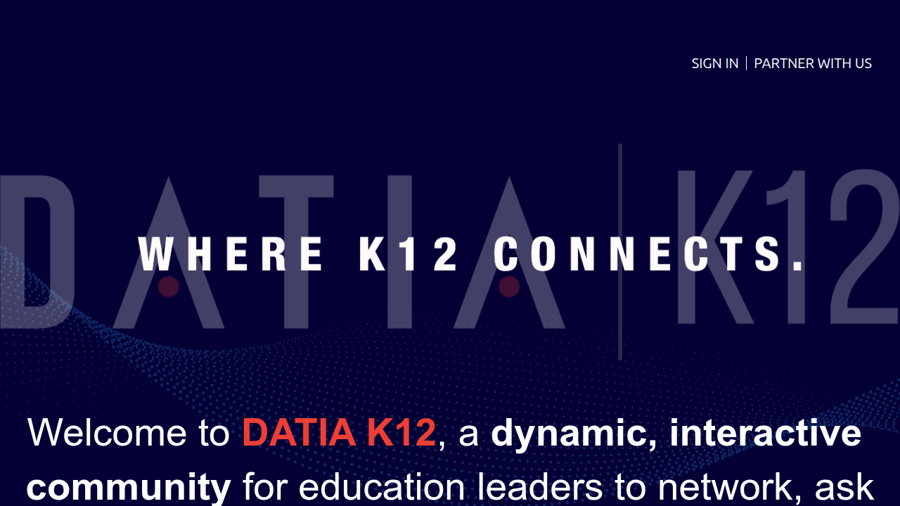 Snapshot of Datiak12, a resource for K12 data insights, reflecting the growing role of AI in educational reporting.