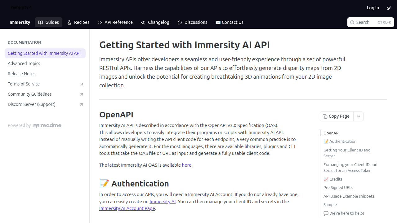 Access the Immersity AI API documentation to begin integrating powerful 3D technology into your applications.